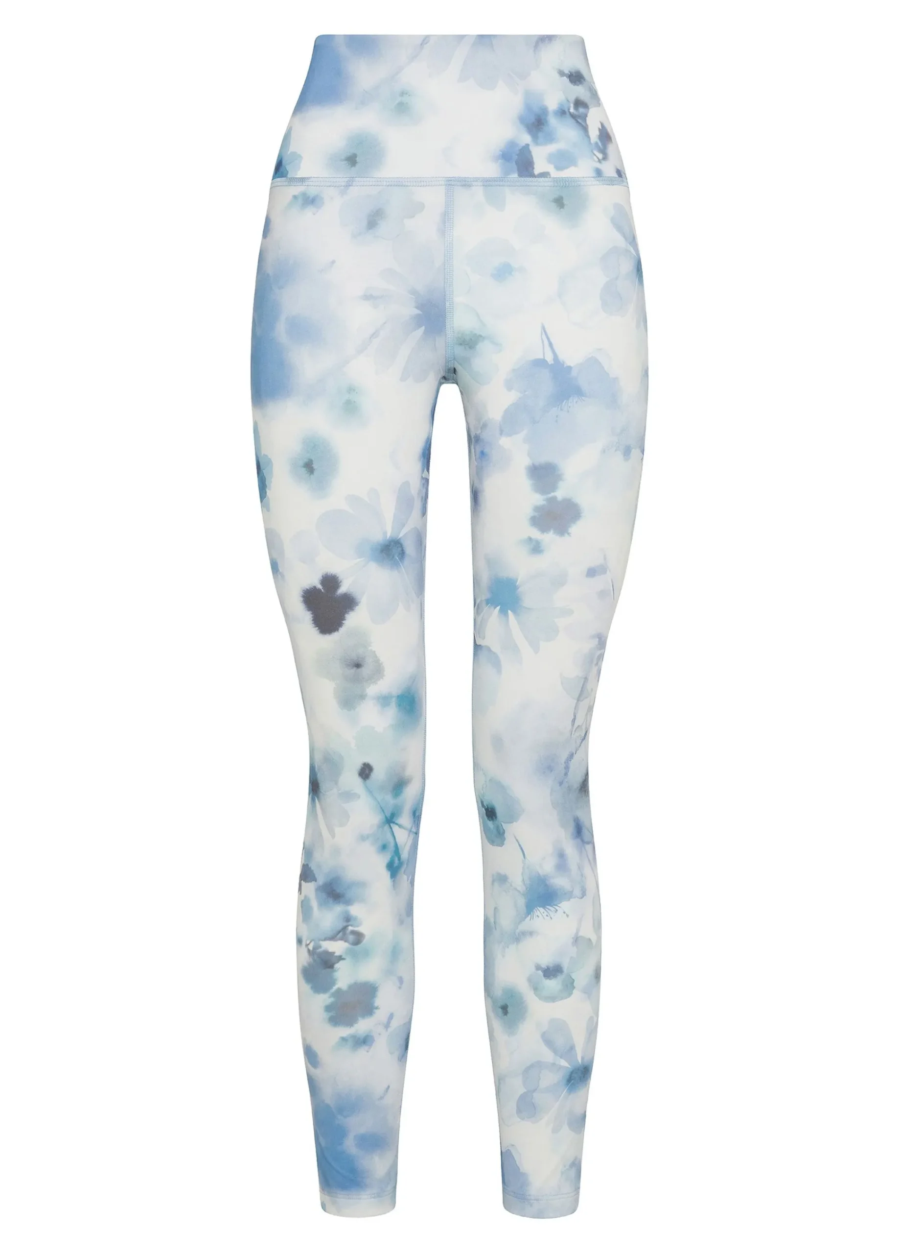 Shop Leggings Yoga In Microfibra Riciclata Stampata Blu Donna Leggings & Pantaloni Sportivi