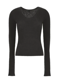 Hot Maglia Boucle' Nero Donna Felpe & Maglieria