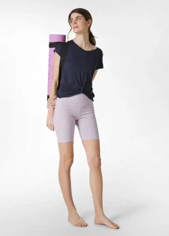 Outlet Pantaloncino Ciclista Jersey Stretch Viola Donna Pantaloncini Sportivi