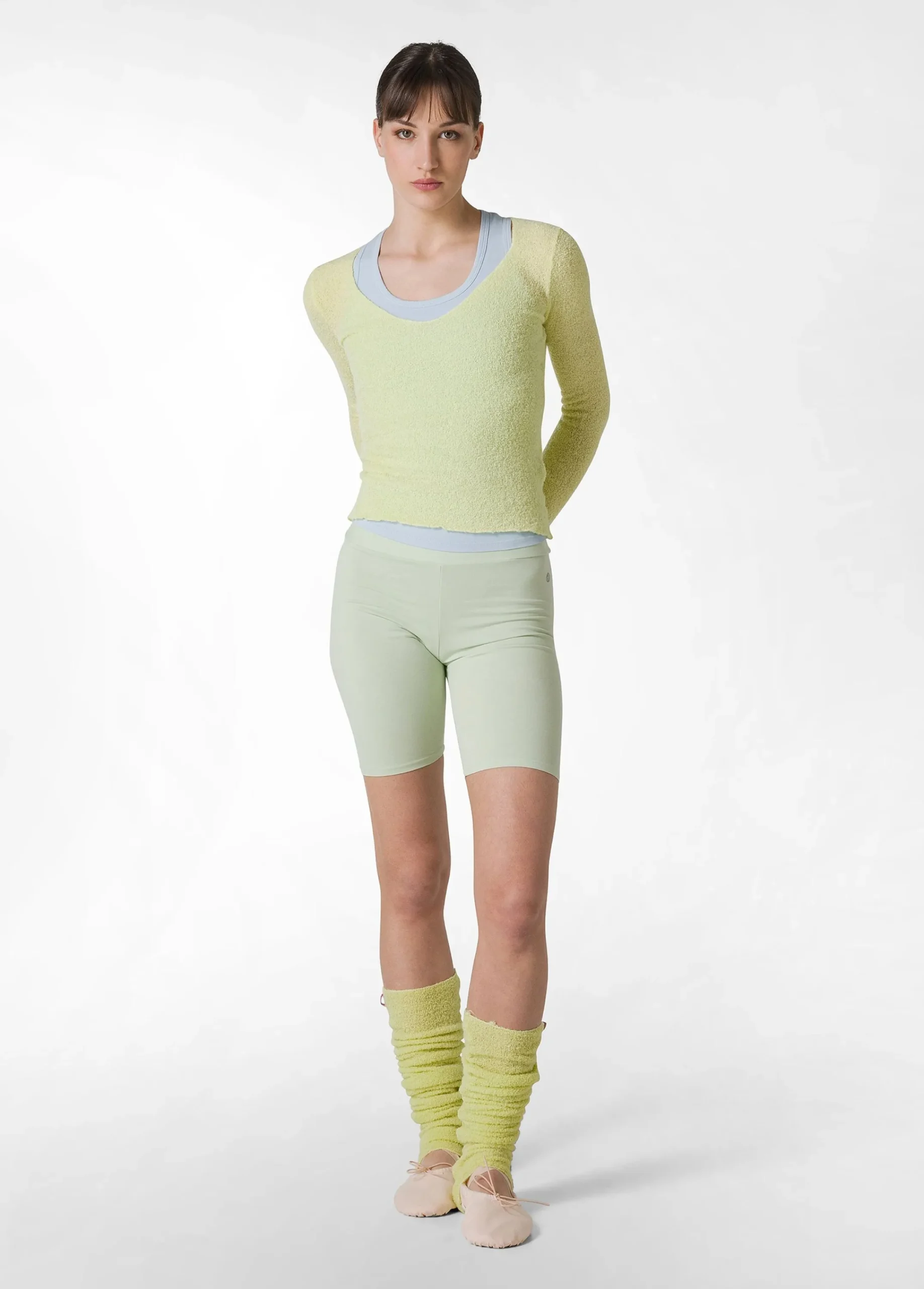 Online Pantaloncino Ciclista Jersey Stretch Verde Donna Pantaloncini Sportivi