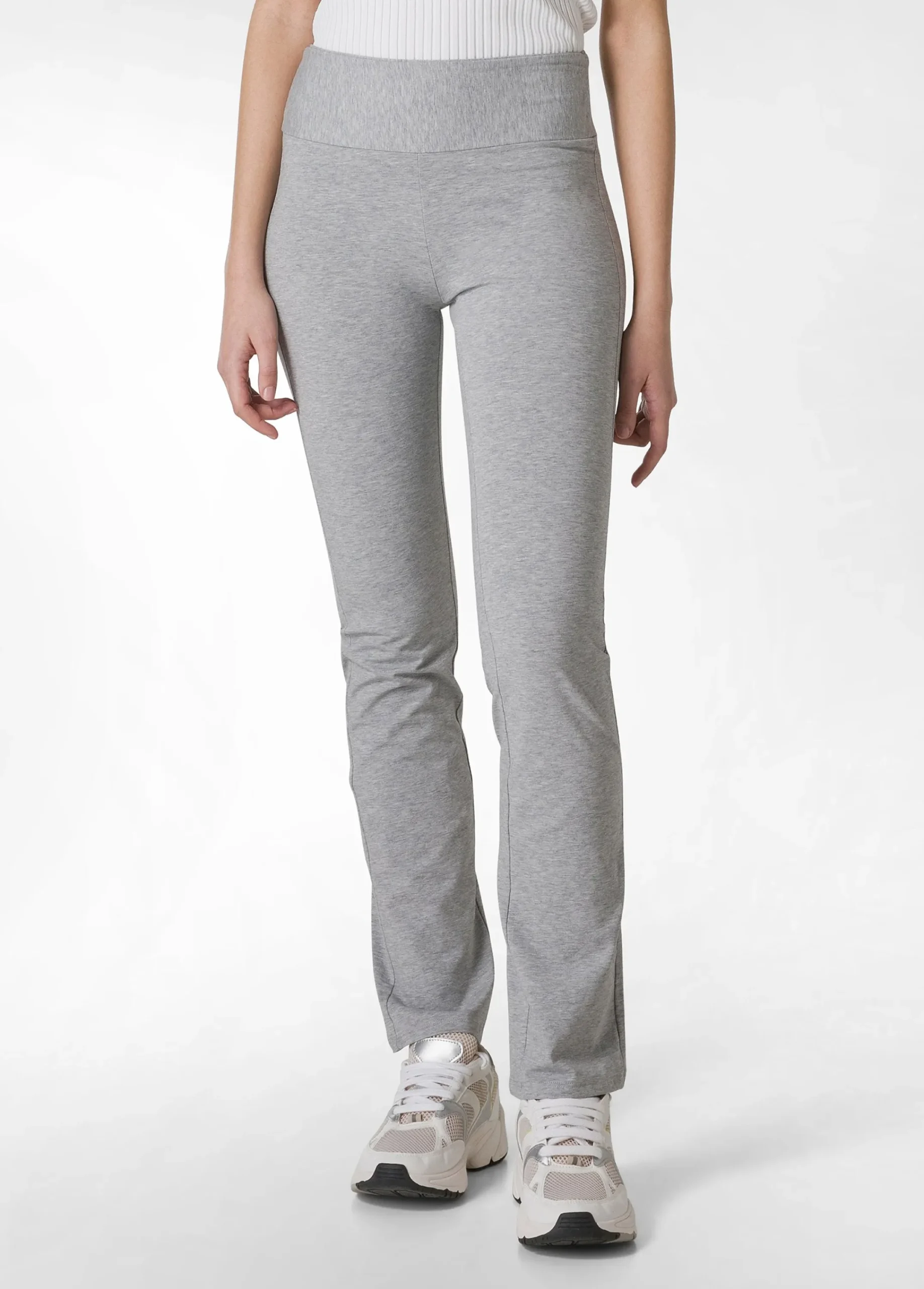 Discount Pantalone Aderente In Jersey Grigio Donna Pantaloni