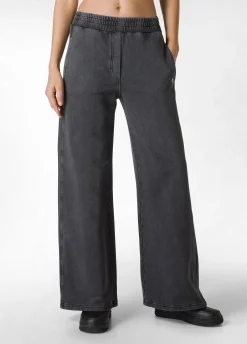 Hot Pantalone Ampio In Felpa Marmorizzata Nero Donna Pantaloni