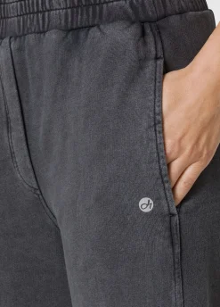 Hot Pantalone Ampio In Felpa Marmorizzata Nero Donna Pantaloni