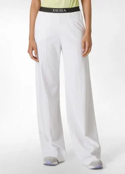 Best Pantalone Ampio Leggero In Punto Milano Bianco Donna Pantaloni