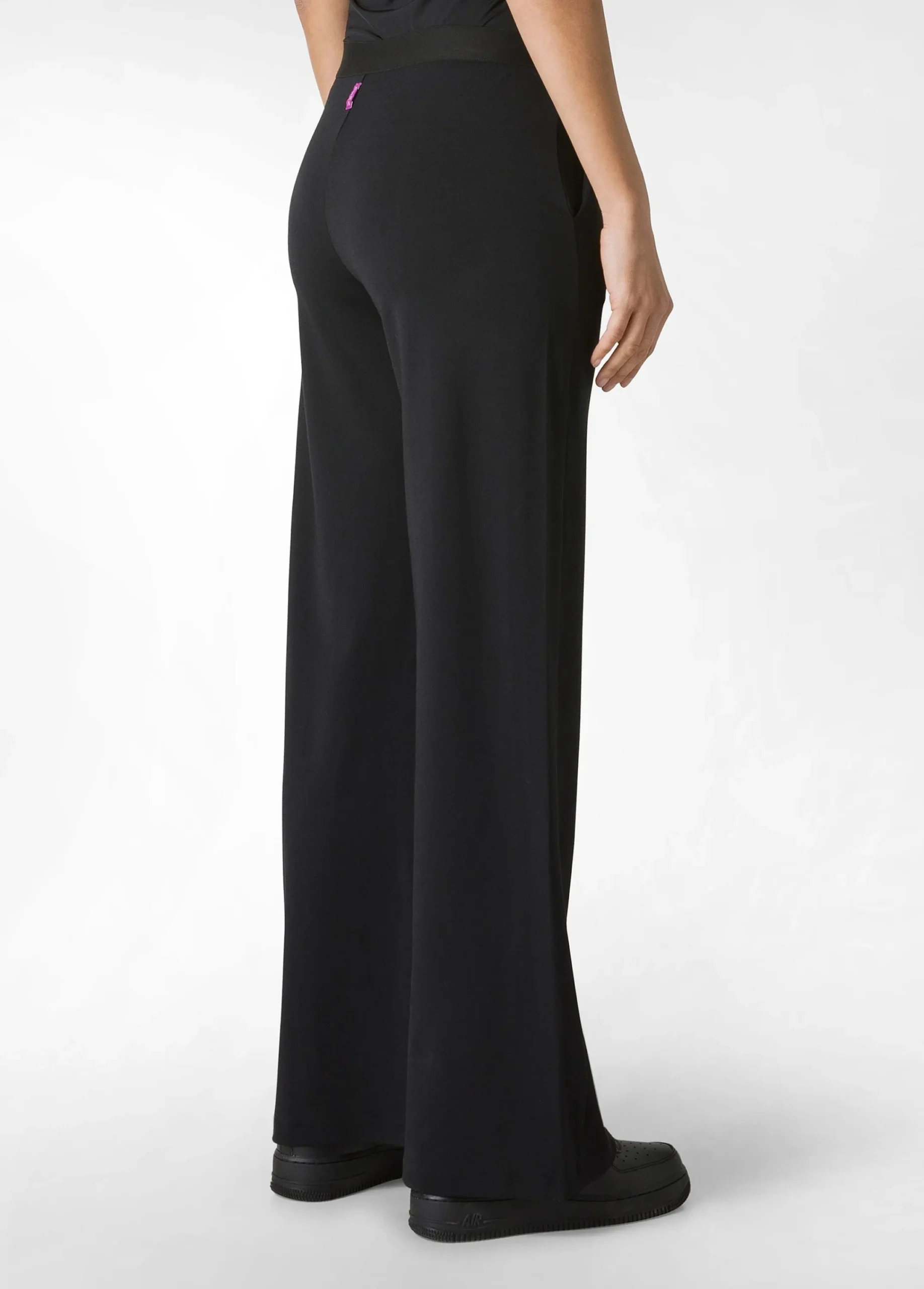 Clearance Pantalone Ampio Leggero In Punto Milano Nero Donna Pantaloni