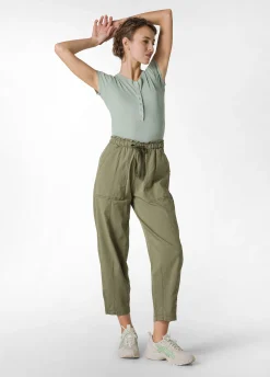 Best Sale Pantalone Balloon In Gabardine Vintage Verde Donna Pantaloni