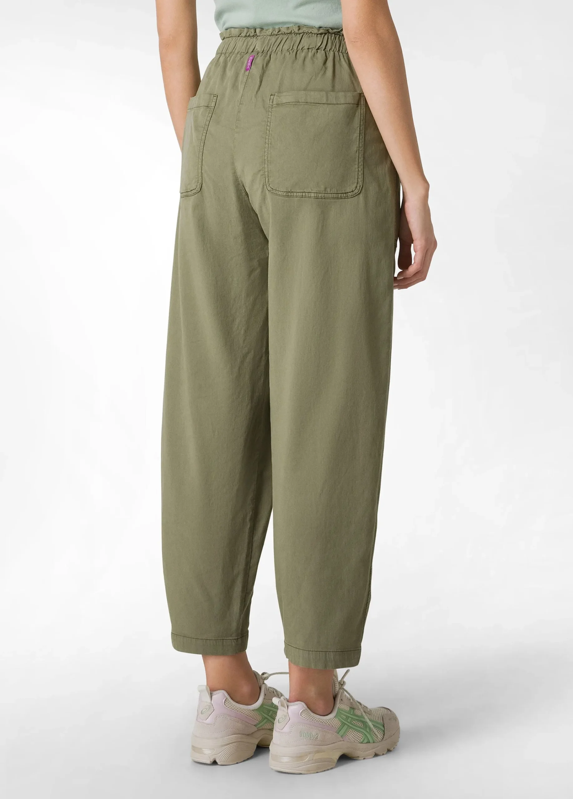 Best Sale Pantalone Balloon In Gabardine Vintage Verde Donna Pantaloni