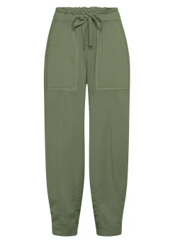 Best Sale Pantalone Balloon In Gabardine Vintage Verde Donna Pantaloni