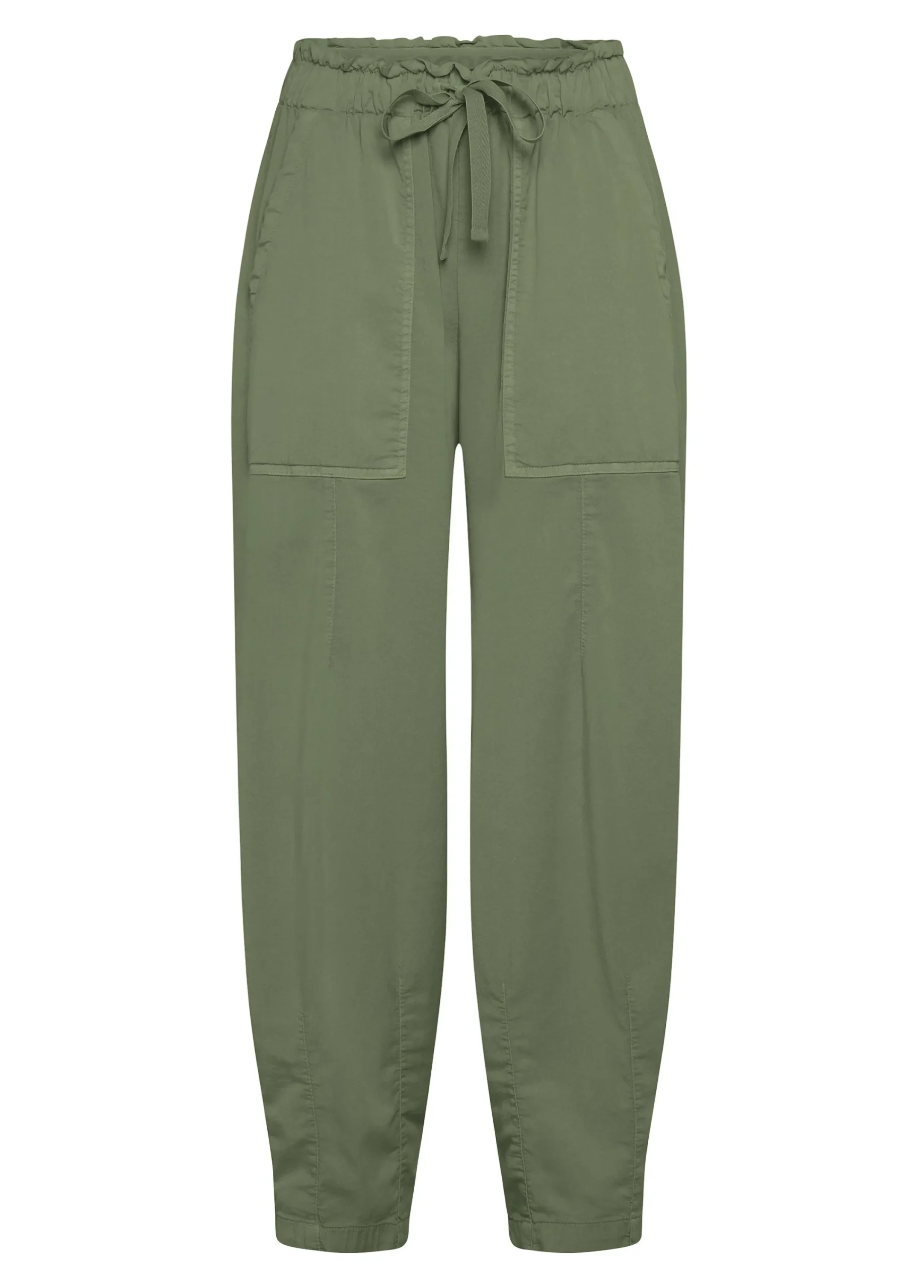 Best Sale Pantalone Balloon In Gabardine Vintage Verde Donna Pantaloni