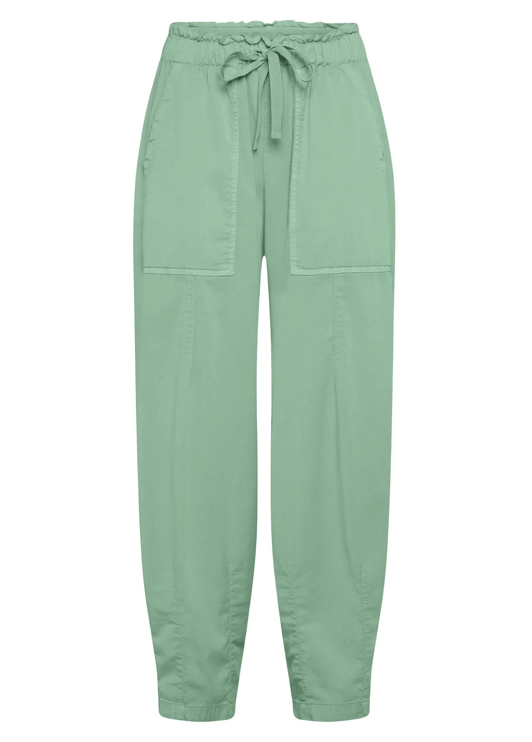 Best Sale Pantalone Balloon In Gabardine Vintage Verde Donna Pantaloni