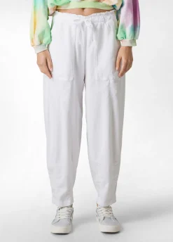 Discount Pantalone Balloon In Gabardine Vintage Bianco Donna Pantaloni