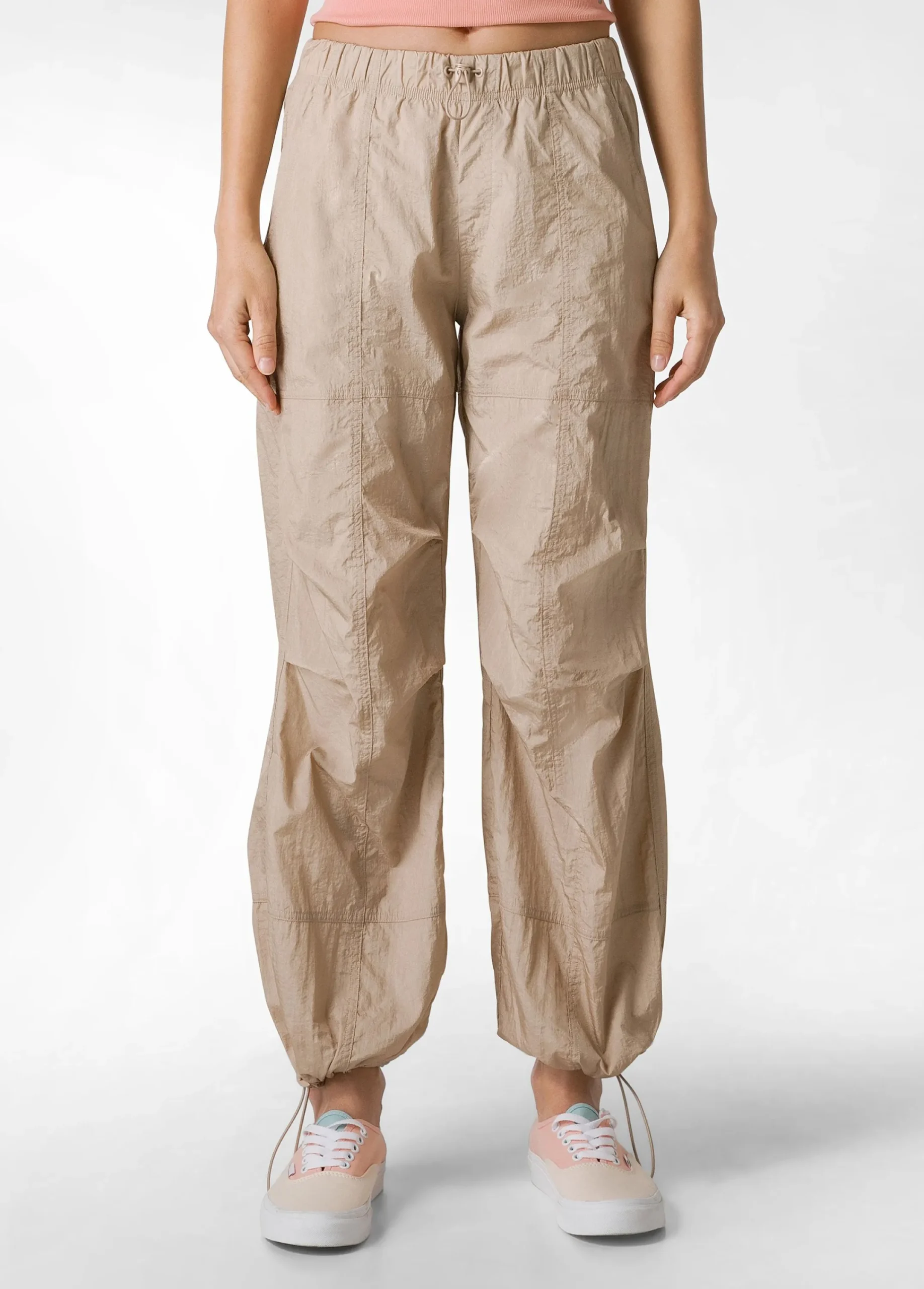 Outlet Pantalone Balloon In Nylon Beige Donna Pantaloni