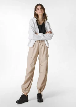 Store Pantalone Cargo In Popeline Beige Donna Pantaloni
