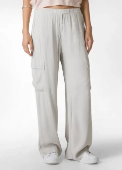 Cheap Pantalone Cargo In Raso Grigio Donna Pantaloni