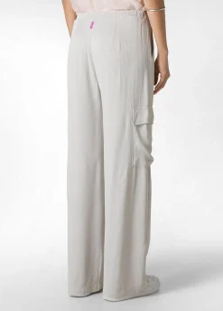 Cheap Pantalone Cargo In Raso Grigio Donna Pantaloni