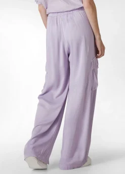 Cheap Pantalone Cargo In Raso Viola Donna Pantaloni