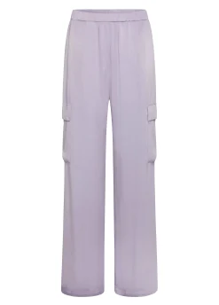 Cheap Pantalone Cargo In Raso Viola Donna Pantaloni