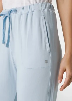 Flash Sale Pantalone Comfort Di Viscosa Gamba Dritta Blu Donna Pantaloni