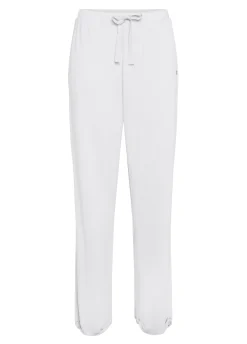 Fashion Pantalone Comfort Di Viscosa Gamba Dritta Bianco Donna Pantaloni