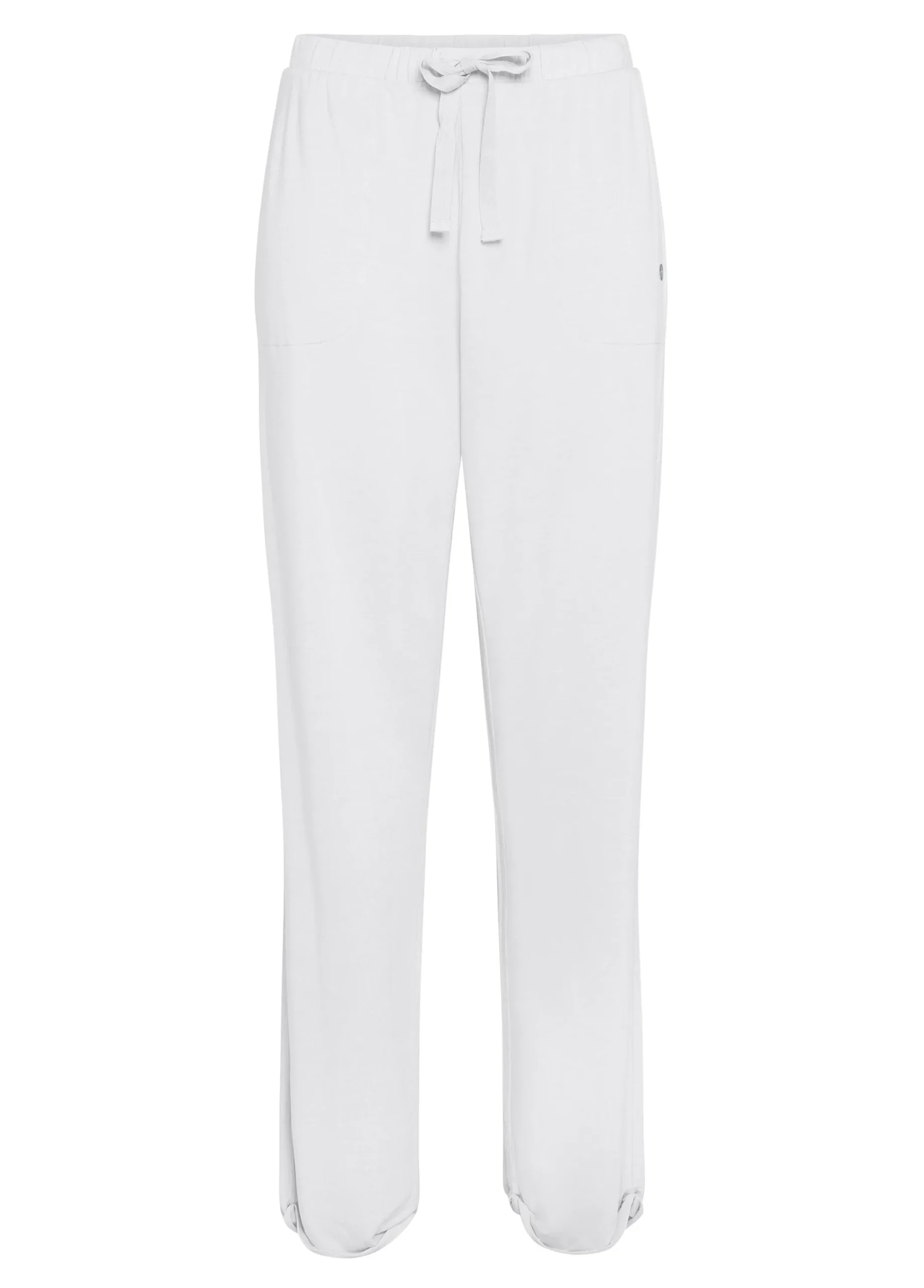 Fashion Pantalone Comfort Di Viscosa Gamba Dritta Bianco Donna Pantaloni