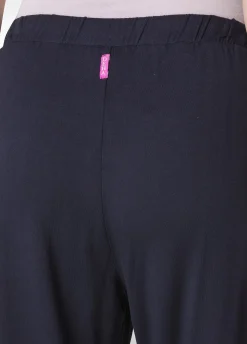Online Pantalone Comfort Di Viscosa Gamba Dritta Blu Donna Pantaloni