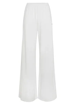 Flash Sale Pantalone Comfort Di Viscosa Gamba Larga Bianco Donna Pantaloni