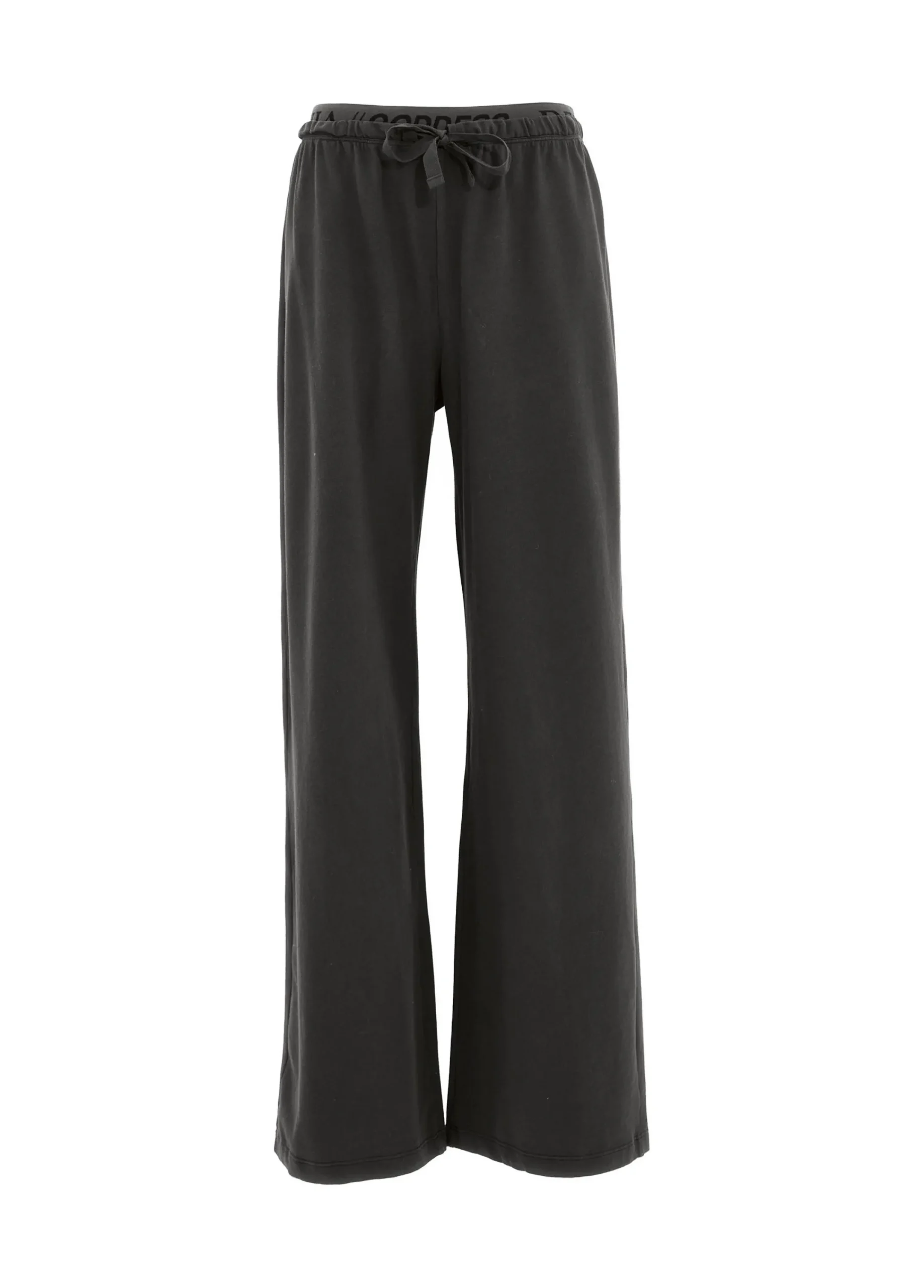 Hot Pantalone Core Gamba Larga In Jersey Nero Donna Pantaloni