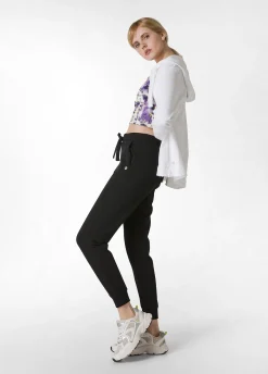 Discount Pantalone Core In Felpa Leggera Nero Donna Pantaloni
