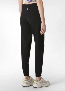 Discount Pantalone Core In Felpa Leggera Nero Donna Pantaloni