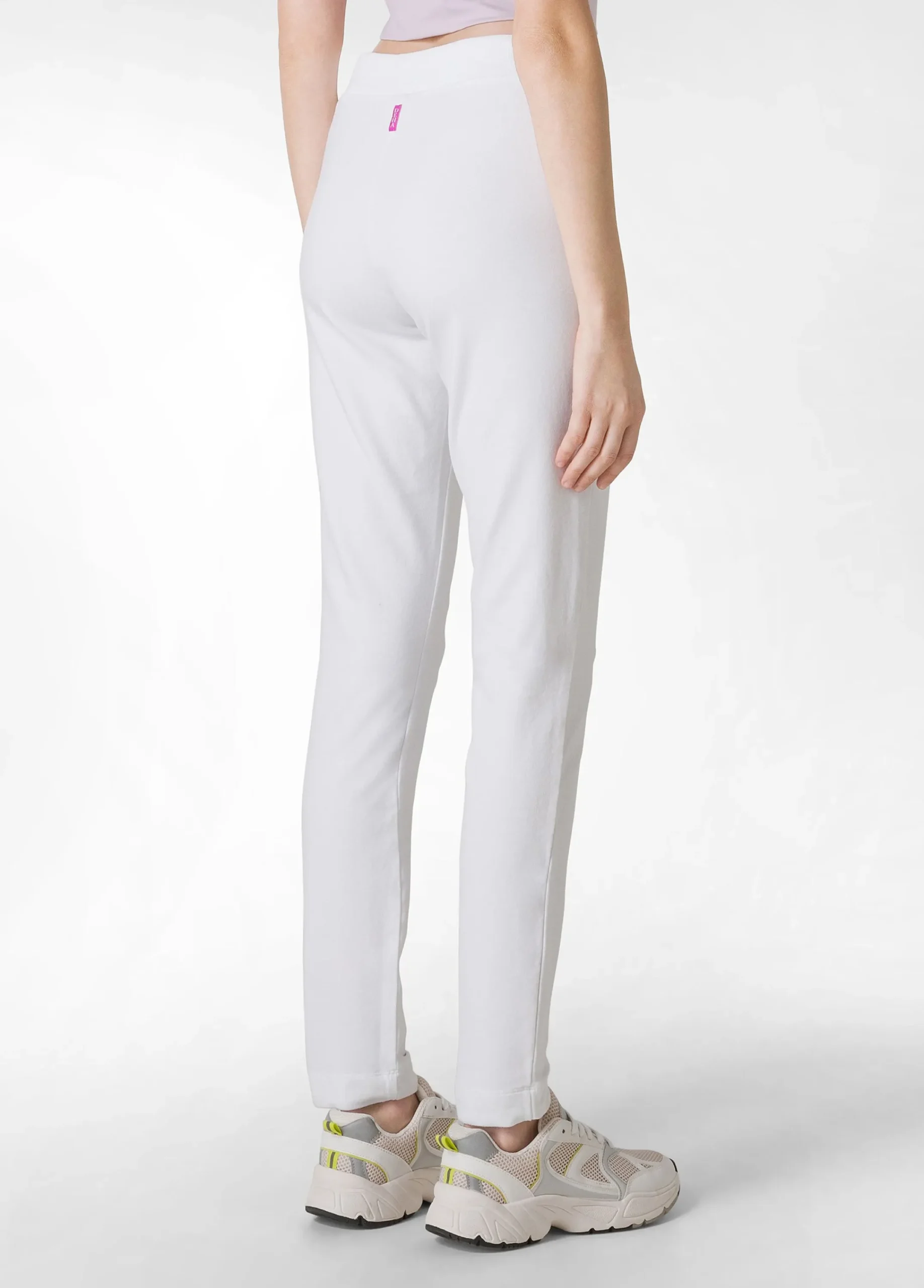 Shop Pantalone Core In Felpa Leggera Bianco Donna Pantaloni