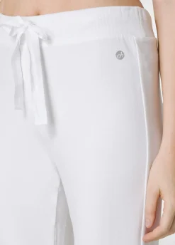 Shop Pantalone Core In Felpa Leggera Bianco Donna Pantaloni
