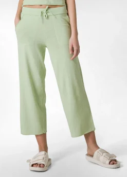 Flash Sale Pantalone Cropped In Maglia Verde Donna Pantaloni