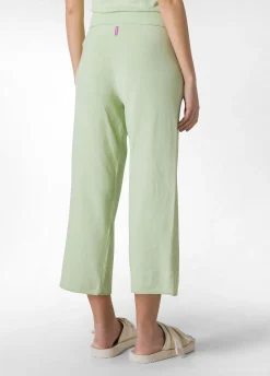 Flash Sale Pantalone Cropped In Maglia Verde Donna Pantaloni