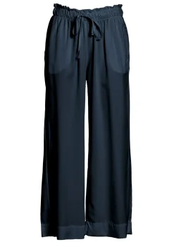 Flash Sale Pantalone Cropped In Twill Tencel Blu Donna Pantaloni