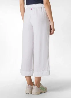 Store Pantalone Cropped In Twill Tencel Bianco Donna Pantaloni