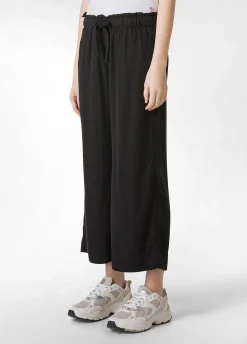 Cheap Pantalone Cropped In Twill Tencel Nero Donna Pantaloni