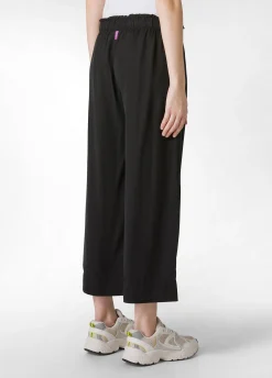Cheap Pantalone Cropped In Twill Tencel Nero Donna Pantaloni