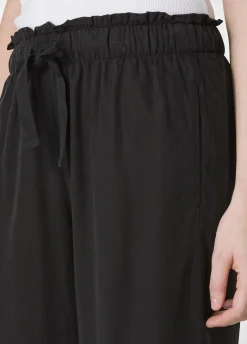 Cheap Pantalone Cropped In Twill Tencel Nero Donna Pantaloni