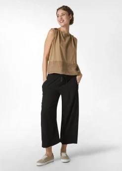 Cheap Pantalone Cropped In Viscosa Crepe Nero Donna Pantaloni