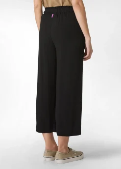 Cheap Pantalone Cropped In Viscosa Crepe Nero Donna Pantaloni