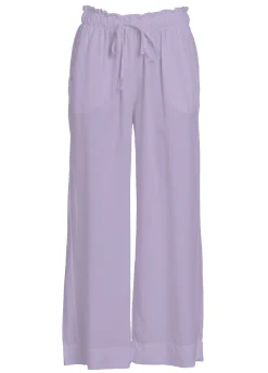 Store Pantalone Cropped In Viscosa Crepe Viola Donna Pantaloni