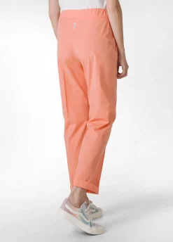 Shop Pantalone Dritto In Popeline Arancio Donna Pantaloni