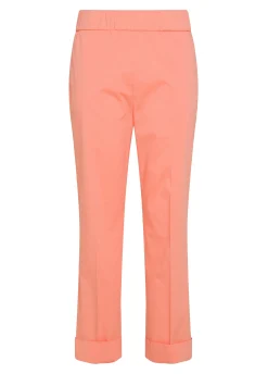 Shop Pantalone Dritto In Popeline Arancio Donna Pantaloni