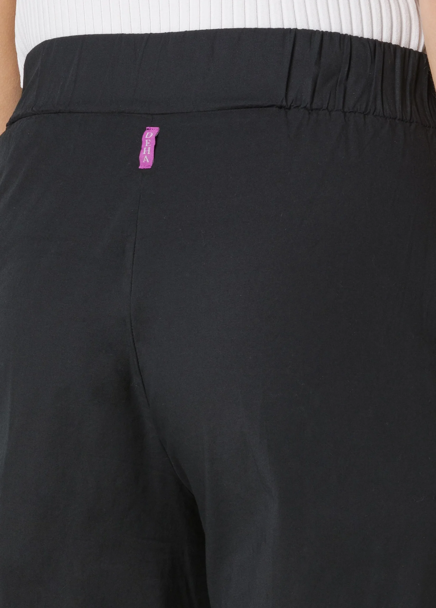 Shop Pantalone Dritto In Popeline Nero Donna Pantaloni