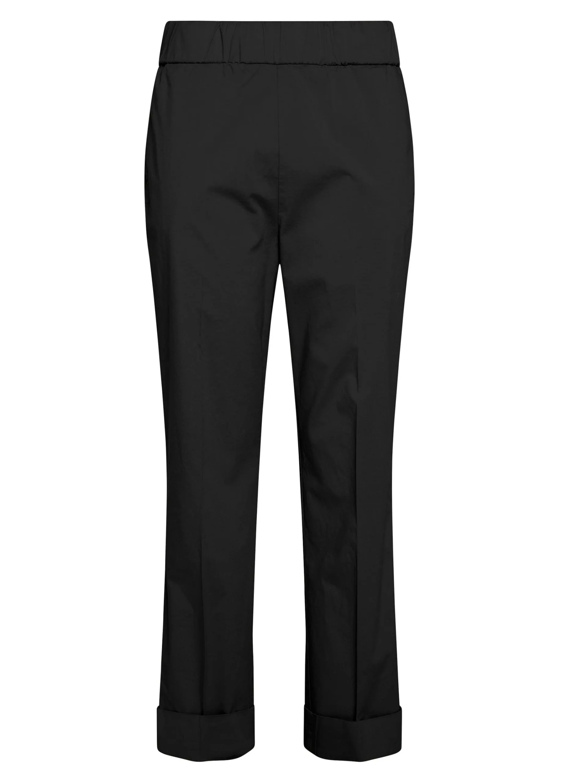 Shop Pantalone Dritto In Popeline Nero Donna Pantaloni