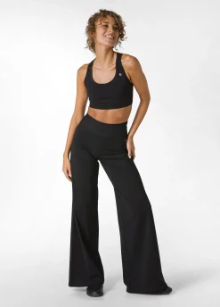 Cheap Pantalone Gamba Larga In Jersey Nero Donna Pantaloni
