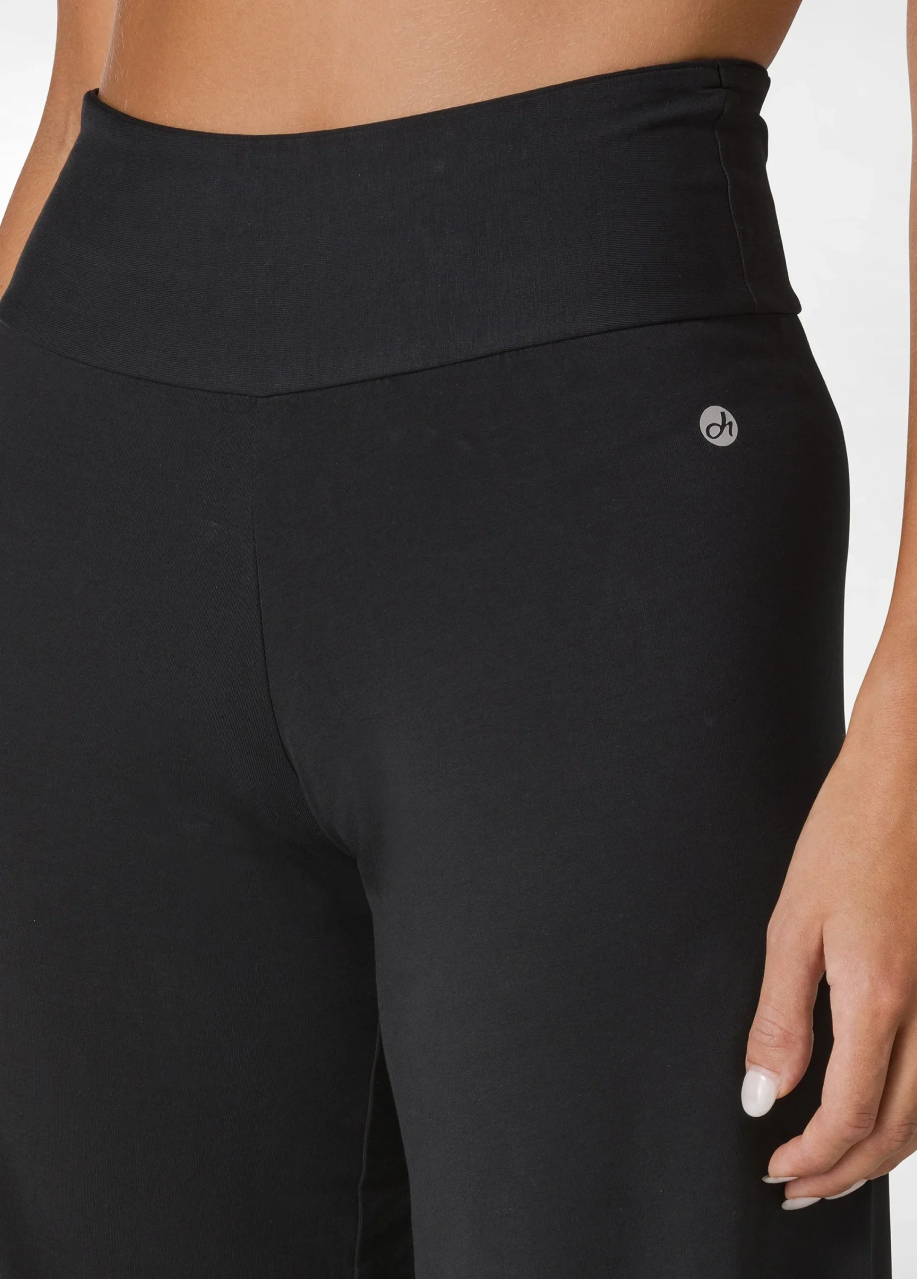 Cheap Pantalone Gamba Larga In Jersey Nero Donna Pantaloni