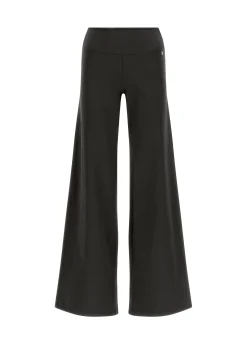 Cheap Pantalone Gamba Larga In Jersey Nero Donna Pantaloni