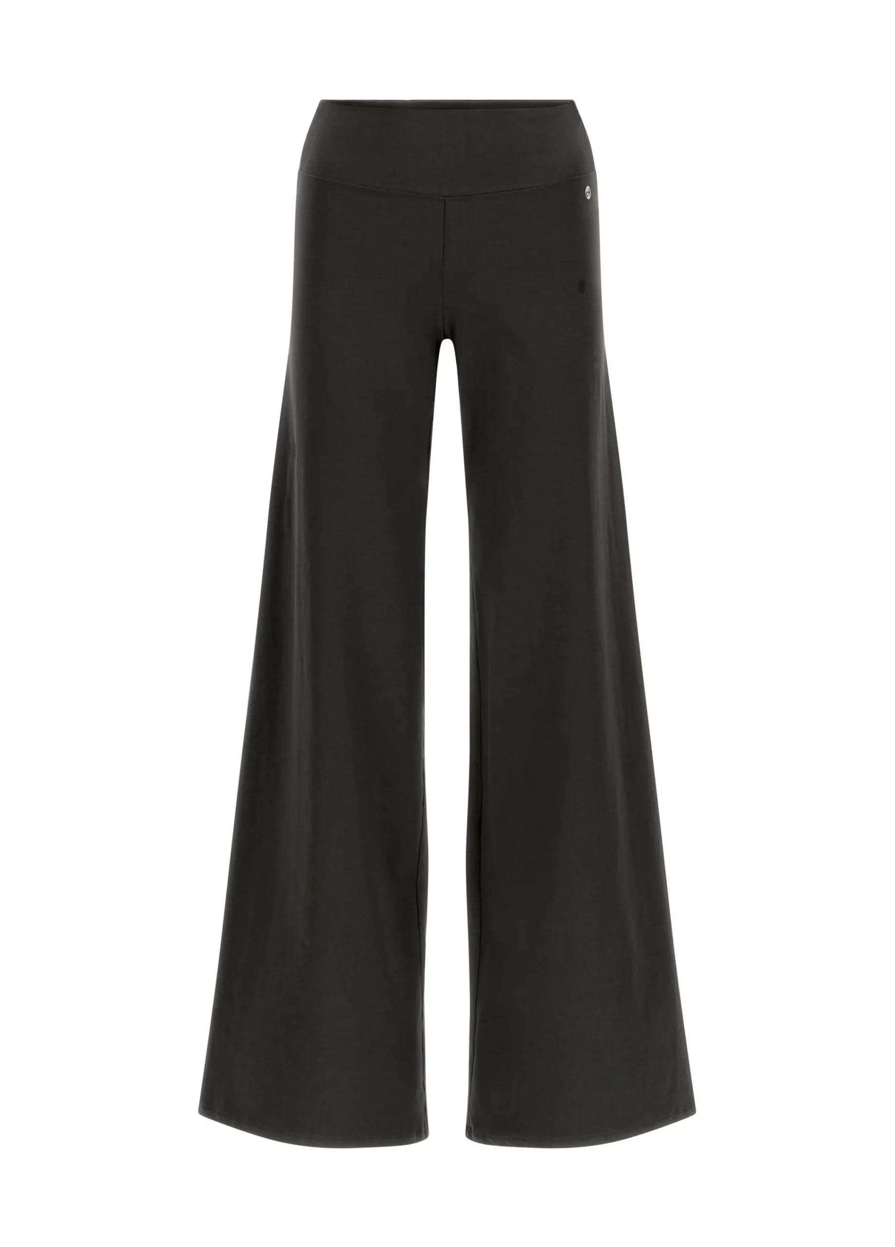 Cheap Pantalone Gamba Larga In Jersey Nero Donna Pantaloni