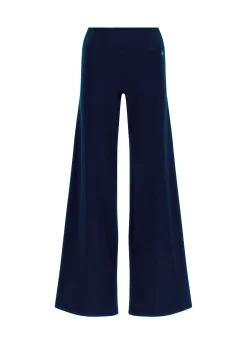 Cheap Pantalone Gamba Larga In Jersey Blu Donna Pantaloni